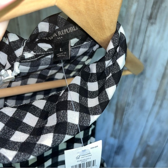 NWT Banana Republic Gingham PRINT BOW NECK HALTER TOP - Picture 8 of 9